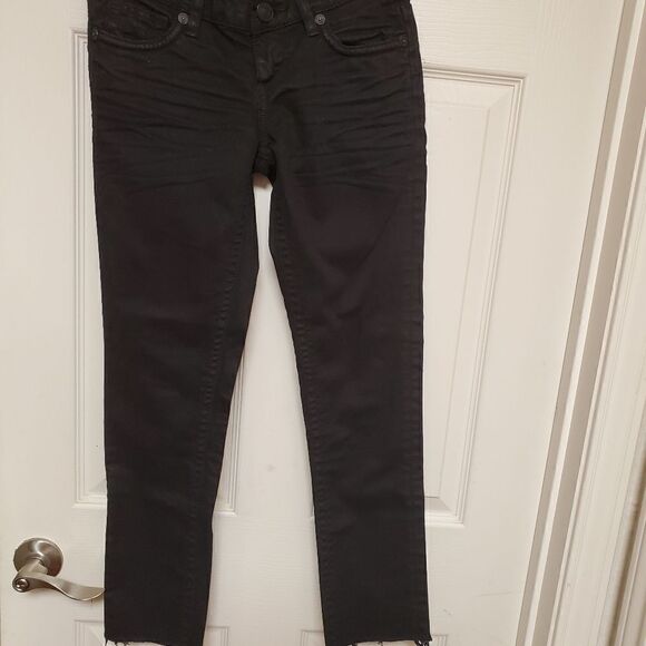 MEK DNM Brighton Cigarete Skinny Jeans Women's Size 25 black Raw Hem - Picture 5 of 8